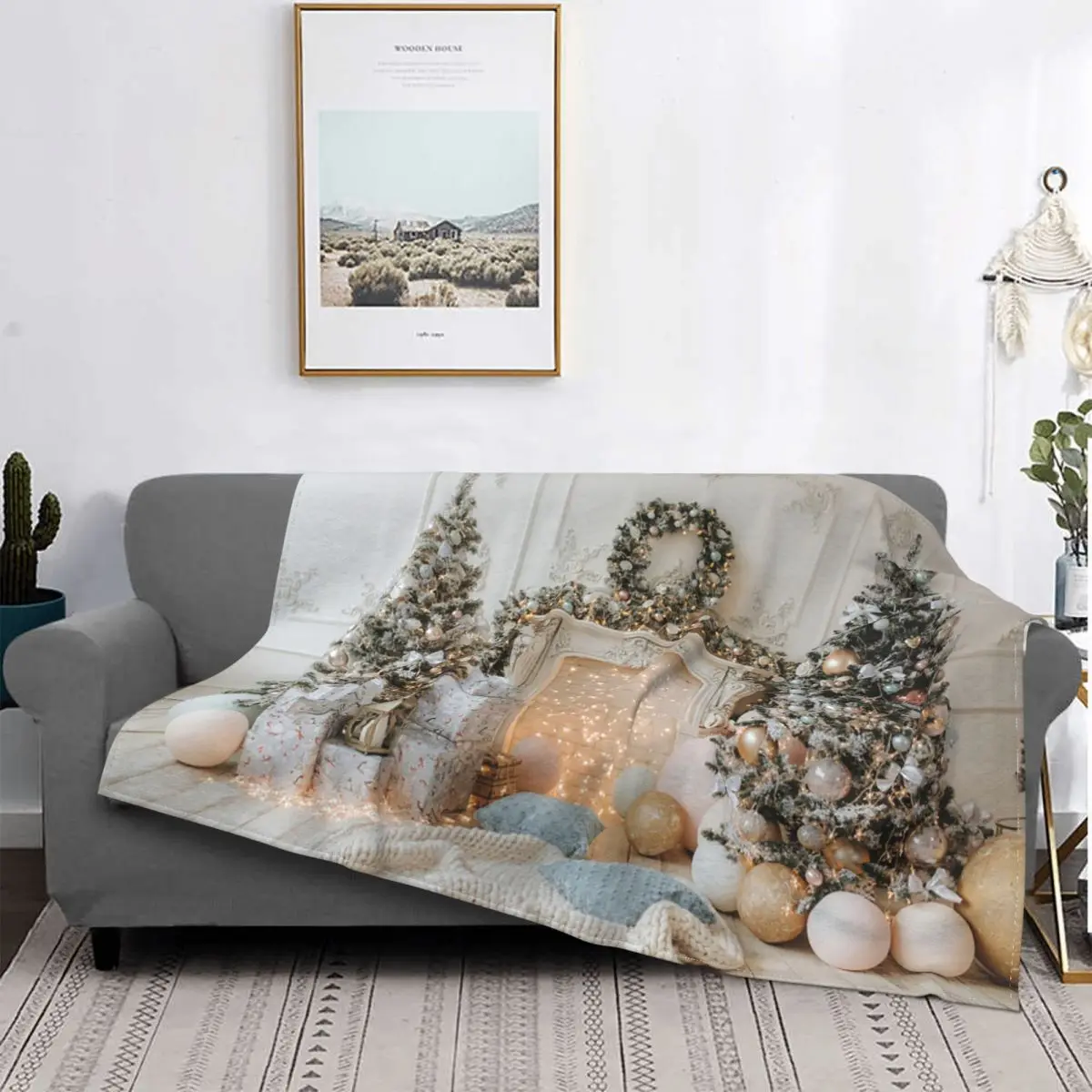 Winter Merry Christmas Gift Natale Navidad Knitted Blankets Fleece