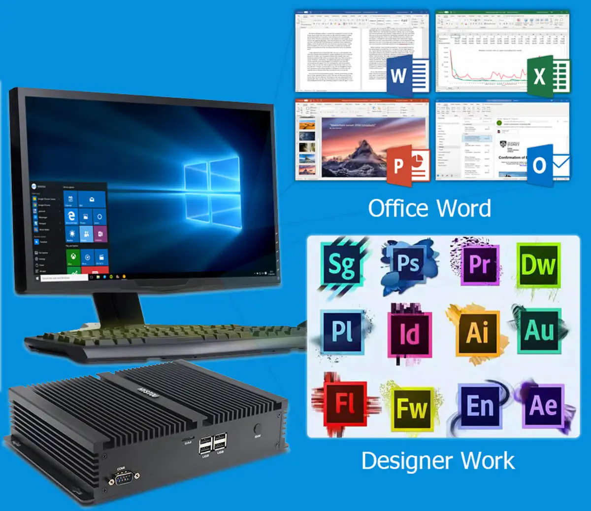 Mini pc gamer desktop pc computer gaming box intel core i5 8265u i3 8145u dual DDR4 HD EDP support 3 display SIM Port pc type-c