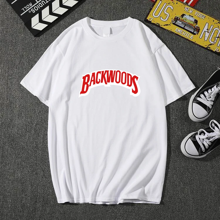 Летний Для мужчин BACKWOODS печать T рубашка мужская мода короткий рукав, о-образный вырез, хлопковая футболка в стиле хип-хоп Рок уличная Для мужчин Костюмы