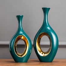 Скандинавские изысканные винтажные керамические цветочные вазы художественные вазы декоративные для дома аксессуары полые цветочные горшки настольные декоративные фигурки