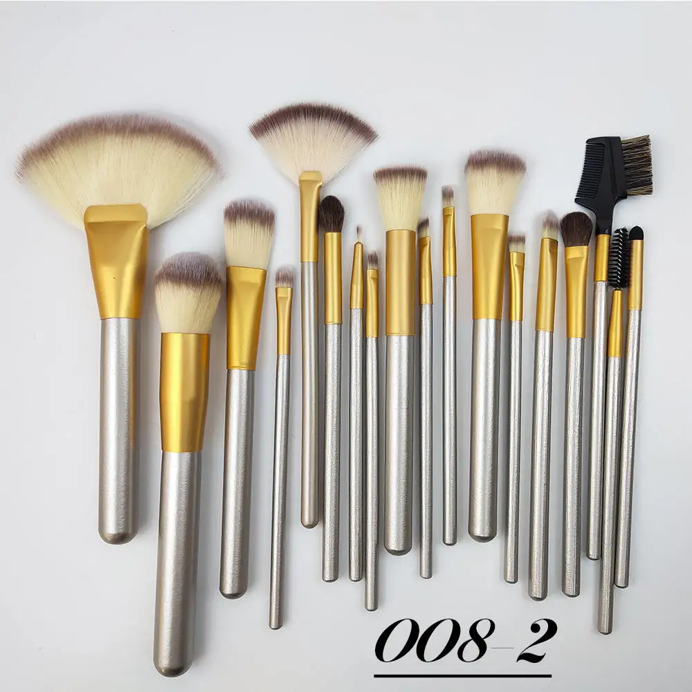 HUARUITAI набор кистей для макияжа серебряного/золотого цвета, набор кистей для макияжа, косметический набор для макияжа, косметический набор для пудры и теней, Новинка - Handle Color: 008-2