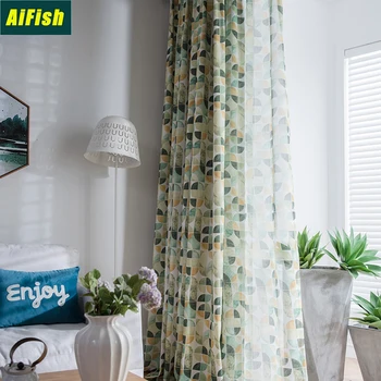 

Simple Modern Living Room Blackout Curtains Children's Bedroom Rainbow Linen Decorative Curtains Cortinas Salon Modernas ZH204-4