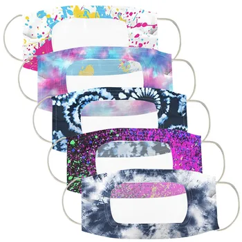 

5PC Fashion Transparent Masque Smile Communicator Masque With Clear Vinyl Visible Expression Lip Reading Washable Reusable