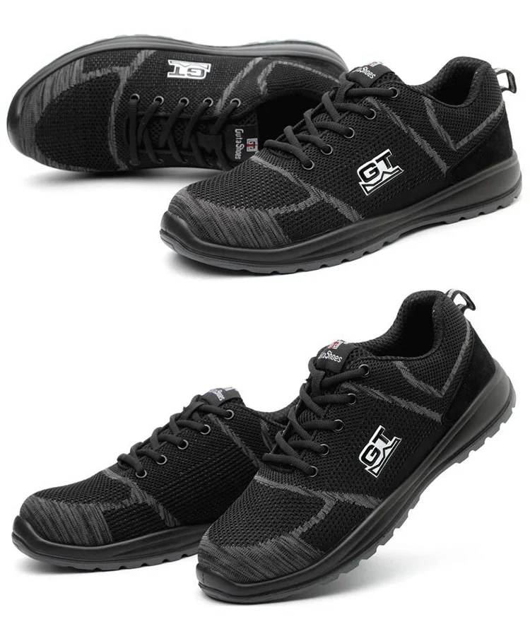 High Quality Steel Toe Safety Shoes Mens Work Safety Shoes Unisex Breathable Air Mesh Work Shoes Plus Size 37-58 Rubber