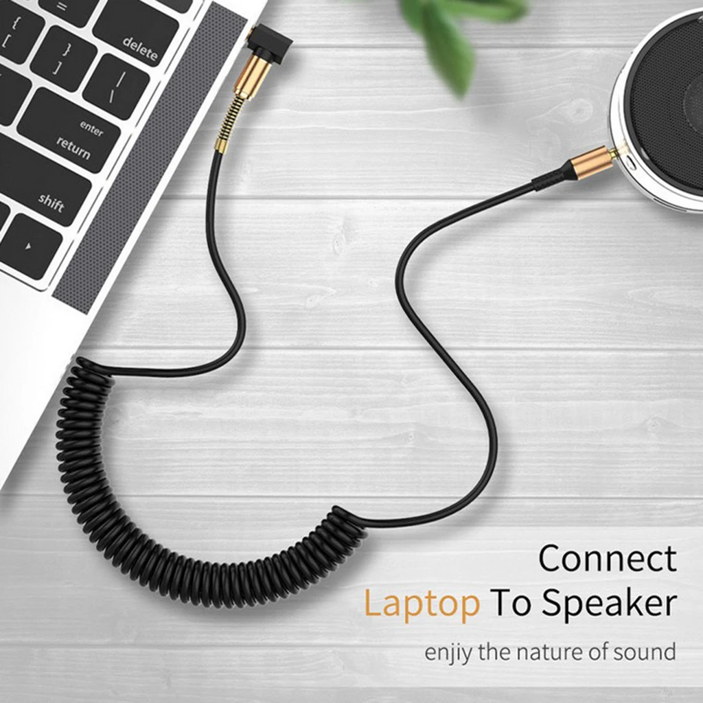 3.5mm Audio Jack to Jack Cable Car Aux Stereo Straight to Right-angle Audio Cable for iPhone Speaker 
