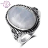 Natural Moonstone Rings for Women's Silver 925 Jewelry Vintage Party Rings With 11x17MM Big Oval Gemstone Gifts Wholesale ► Photo 2/6