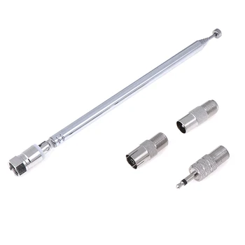 

F Type Radio Telescopic Aerial Antenna 75 Ohm with TV / 3.5mm Adapter