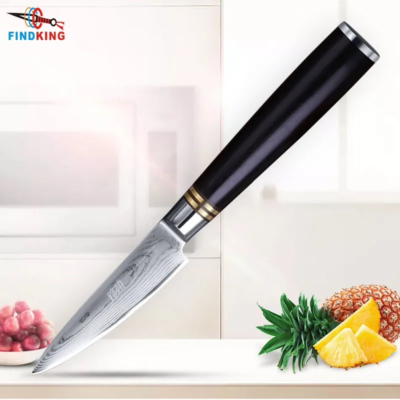 FINDKING 2019 Лучшие ножи для очистки овощей 3 5 дюйма кухонный нож из дамасской стали
