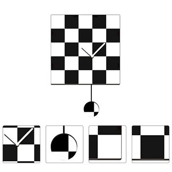 

1 Pc Square Vintage Hanging Ornament Wall Clock for Office Home