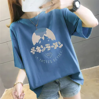

plus size 5xl Pure cotton top&tee 2020 summer Ins trendy fun printed round neck Han Fan short sleeve women's T-shirt