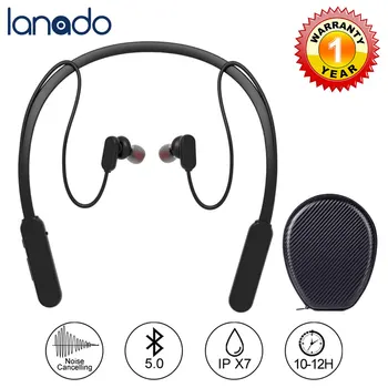 

Lanado Bluetooth 5.0 Portable Sport Bluetooth Headset Stereo Wireless Headphone Fashion Neck Hanging Earphone for Mobile phone