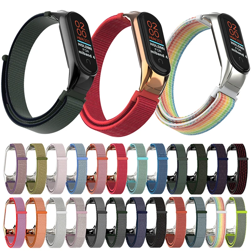 

Nylon Loop Band for Xiaomi Mi Band 4 Bracelet Wristband Women Men Fitness Sport Replacement Loop For Miband 3 Smart Accessories