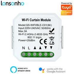 Lonsonho Tuya Smart WiFi Curtain Switch Module Relay for Blind Motor Smartlife Remote Control Alexa Google Home Compatible