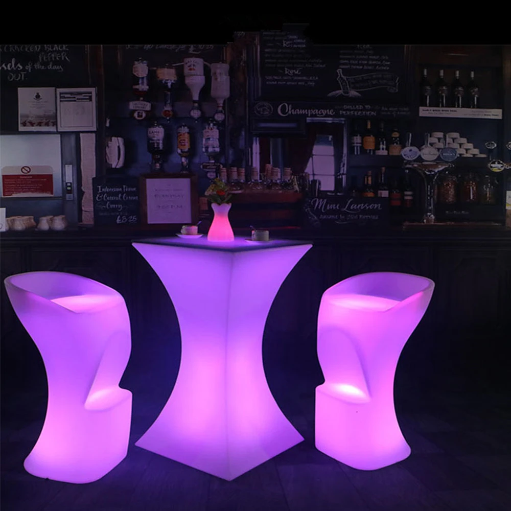 110cm Height Led Illuminated Cocktail Table Lighted Up Bar Tables