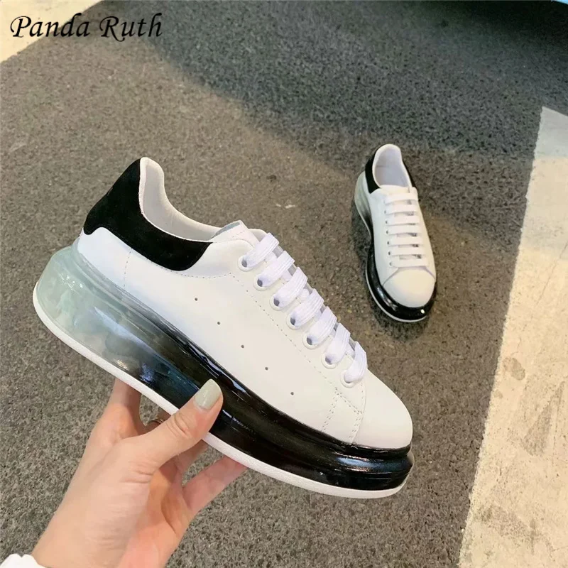 

RandaRuth 2019 Autumn Shoes Women Fashion Genuine Leather Flats Shoes Casual Lace-up zapatos de mujer Big Size 34-44 Sneakers