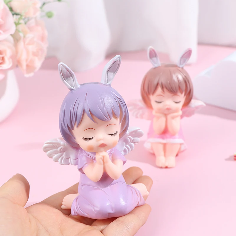 Cute Angel Anne Figurines Cake Topper Decoration Kawaii Angel Figure Toys for Birthday Party Cake Desktop Decor Ornament 1PC ornament crafts,miniature figurines,miniature ornament