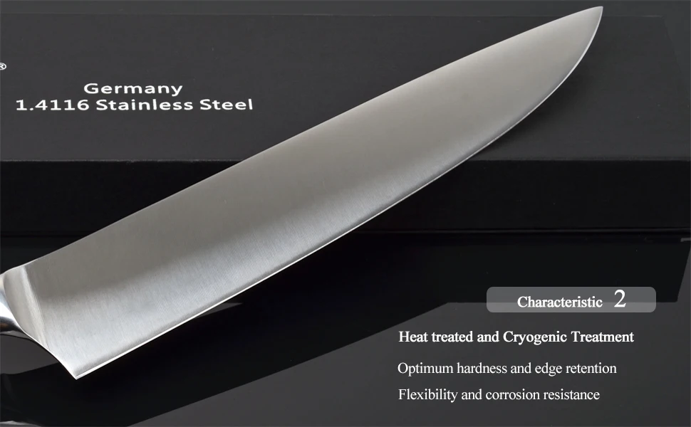 Gyuto, нож шеф-повара, кухонный, для приготовления пищи, из немецкой нержавеющей стали, с деревянной ручкой, для нарезки мяса, филе, Кливер, мясник, разделочный нож, 27.2.3