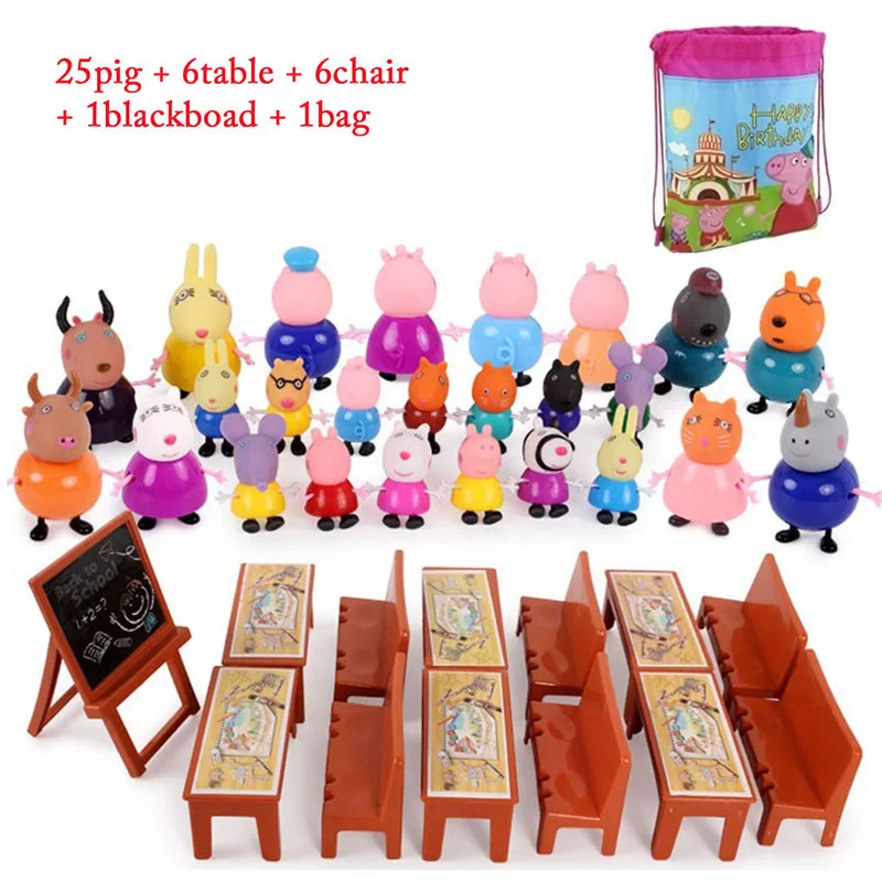 Свинка Пеппа класс Peppa Джордж папа мама семья ролевые Фигурки игрушки для детей день рождения Рождественский подарок