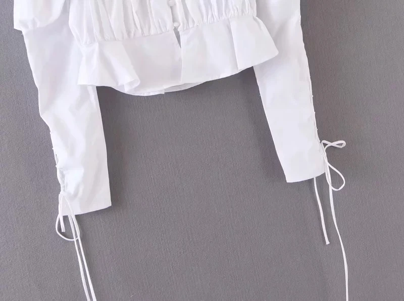 Увядшие ins Винтаж блоггер blusas mujer de moda Сексуальный Бандаж квадратный воротник кимоно короткие блузки женские топы и блузки