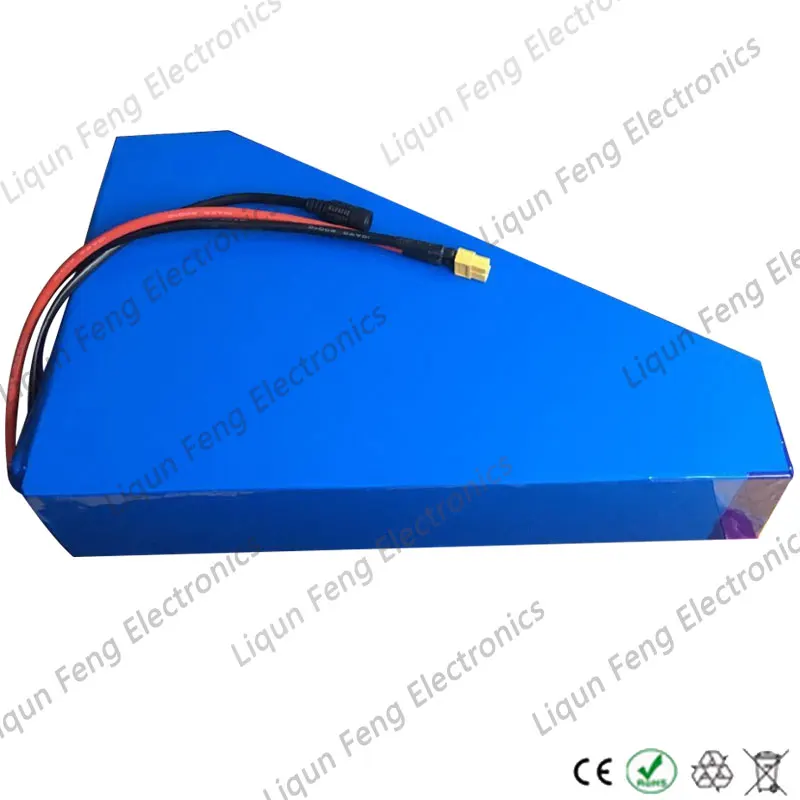 52V 2000W треугольная батарея 35AH EBike Batttery 51 8 V использовать SANYO GA/SAMSUNG литиевая с 50A BMS +