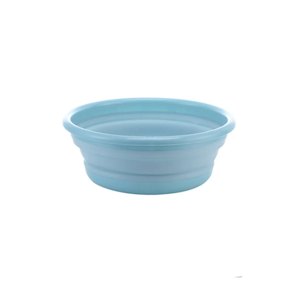 Blue mini Popular Folding basin portable washbasin plastic basin washbasin silicone children's sink basin footbath student travel basin - Цвет: Blue mini