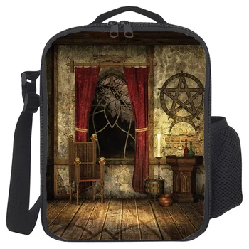 

Retro House Mysterious Witch Magic Array Portable Thermal Picnic Shoulder Lunch Bag for Women Office Cooler Box Handbag Pouch