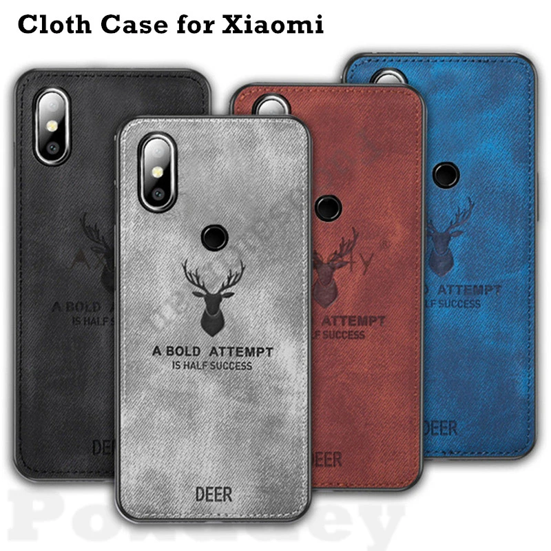 Cloth Phone Case For Xiaomi Mi 6 A1 A2 Lite A3 Max 2 3 Mix 2S Redmi 5A 6A 7A S2 Note 4 4X 5 7 Pro 3D Deer Cover Protective shell xiaomi leather case glass