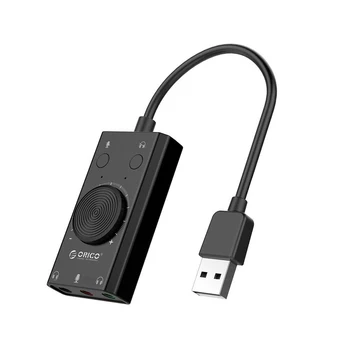 

External Sound Card Adapter 3D Virtual Channel PC Headset Black Professional Speaker Laptop USB Audio Computer Stereo Microphone