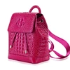 New Real Cowhide Crocodile Pattern Women Backpack Fashion Women Genuine Leather Backpack Luxury Famous Brand Female Bag 5