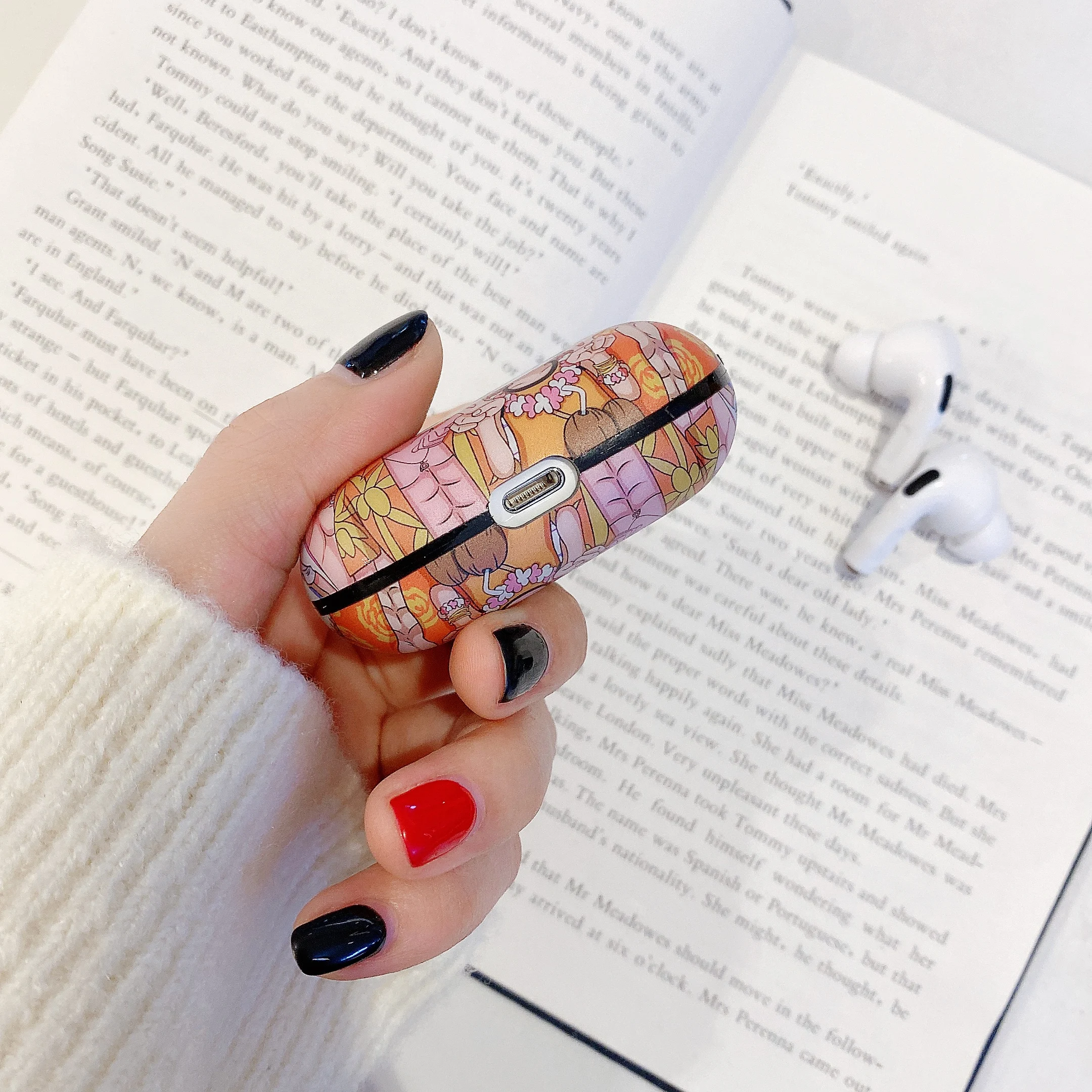 Мультяшный цельный чехол для Apple AirPods Pro мягкий из ТПУ зарядки беспроводных Bluetooth