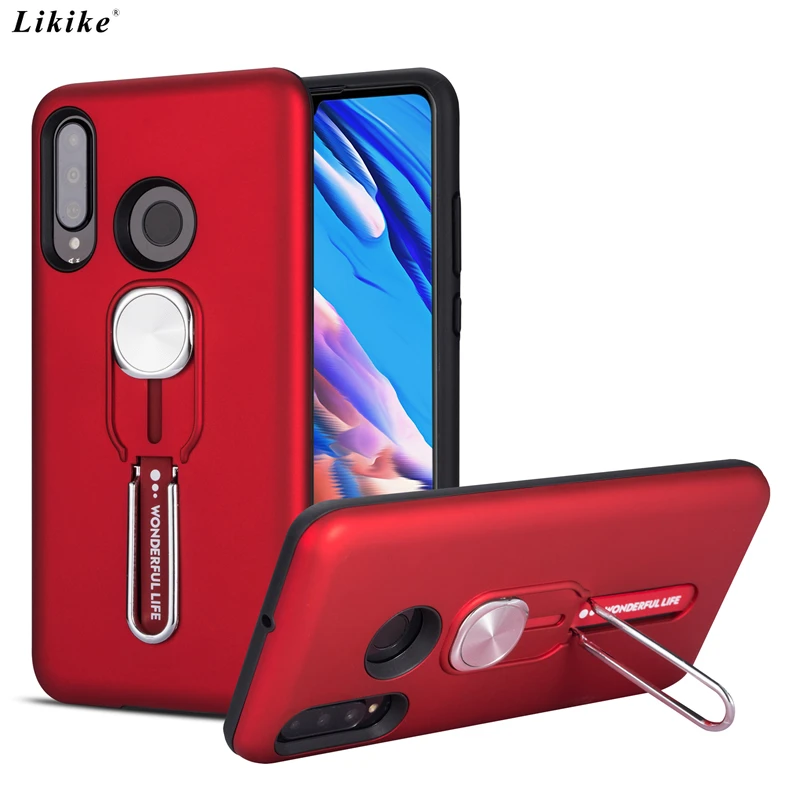 Likike Finger Ring Bracket Phone Case for Huawei P30 Pro Lite Mate 20 Integrated Silicone Cover Honor 8X 9 Anti-knock |