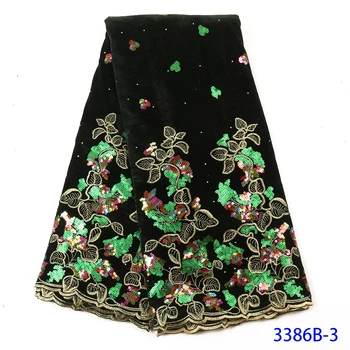

2020 New Design Velvet Lace Fabric High Quality African French Lace Fabric With Sequin African French Lace For Sewging GD3386B-3