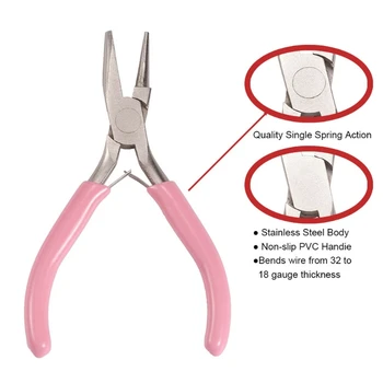 

2 in 1 Flat Nose & Needle Nosed Pliers Jeweler Split Ring Pliers Beading Bending Wrapper Looping Plier Jewelry Tools