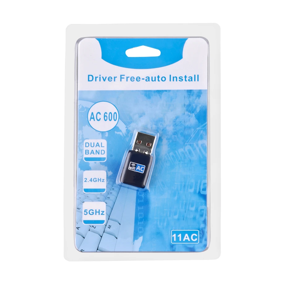 600Mbps USB 와이파이 어댑터, 600M 듀얼 밴드 와이파이 무선 네트워크 카드 동글, AC600, 2.4GHz, 5GHz LAN, PC 노트북 무료 드라이버