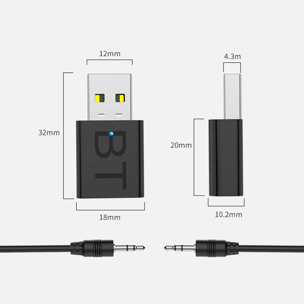 Usb-хаб беспроводной адаптер H-169 2 в 1 Bluetooth 5,0 аудио приемник передатчик адаптер для портативных ПК
