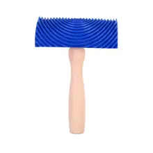 Деревянный зерновой инструмент с ручкой эмпаистический резиновый зернистый узор штамп настенная декоративная кисть для картины для украшения стен синий