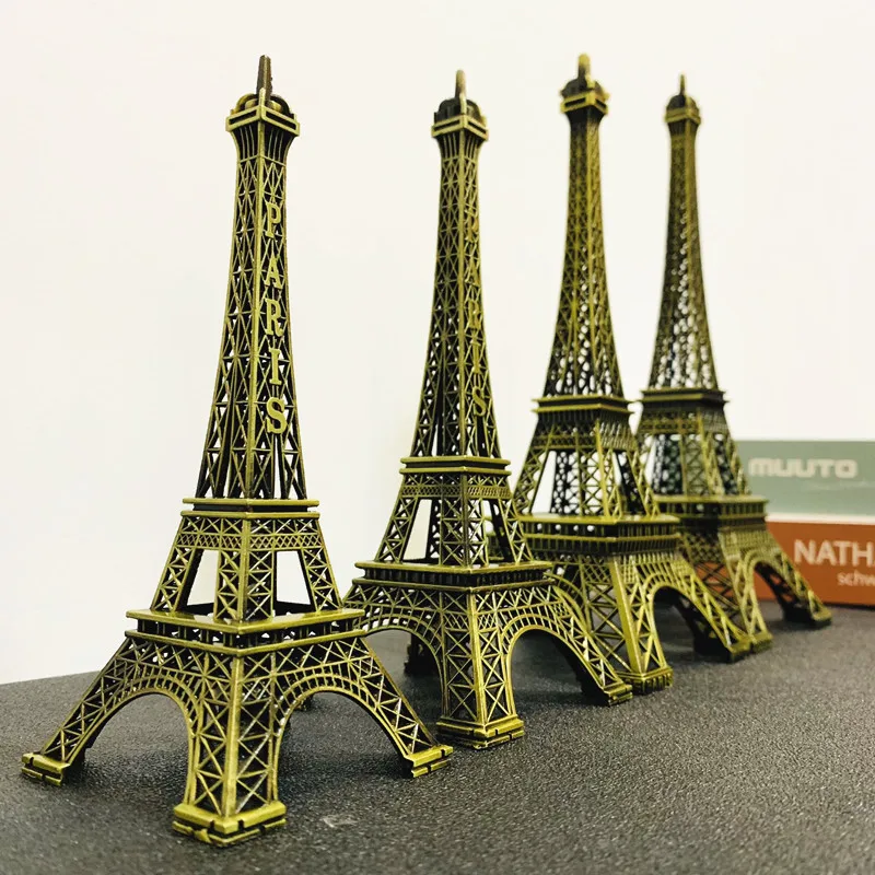 8-15cm Paris Tower Plastic Bronze Crafts Home Desktop Model Decor Souvenir Figurine Statue France Retro Decorations | Дом и сад