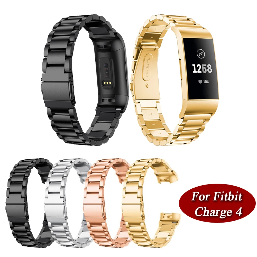 

Luxury Watchbands on for For Fitbit Charge 4 Stainless Steel Watch Straps Replacement Bands Easy to Install correas de reloj