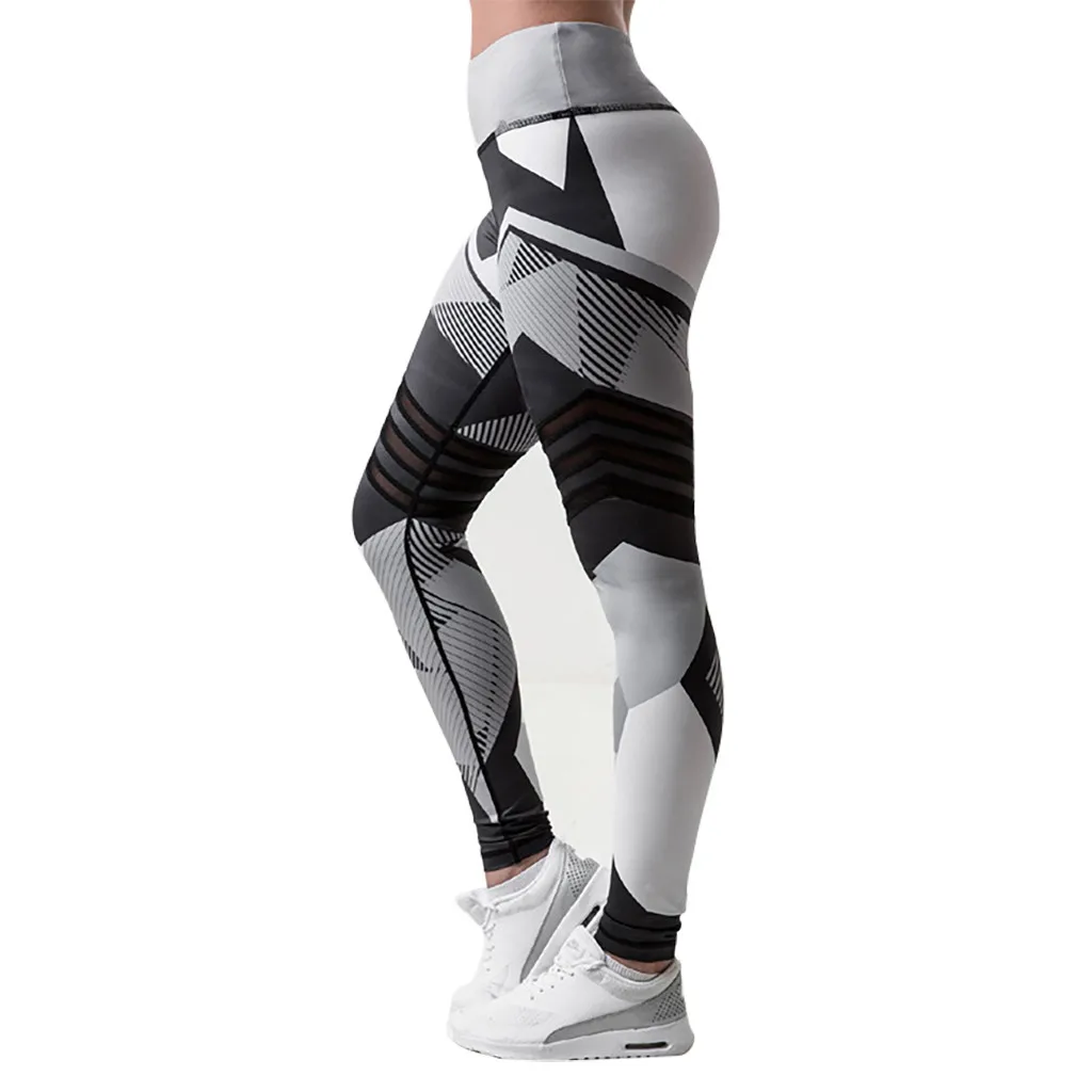 Geometric Printed Yoga Pants Women Push Up Professional Running Fitness Gym Sport Leggings Tight Trouser Pencil Trousers