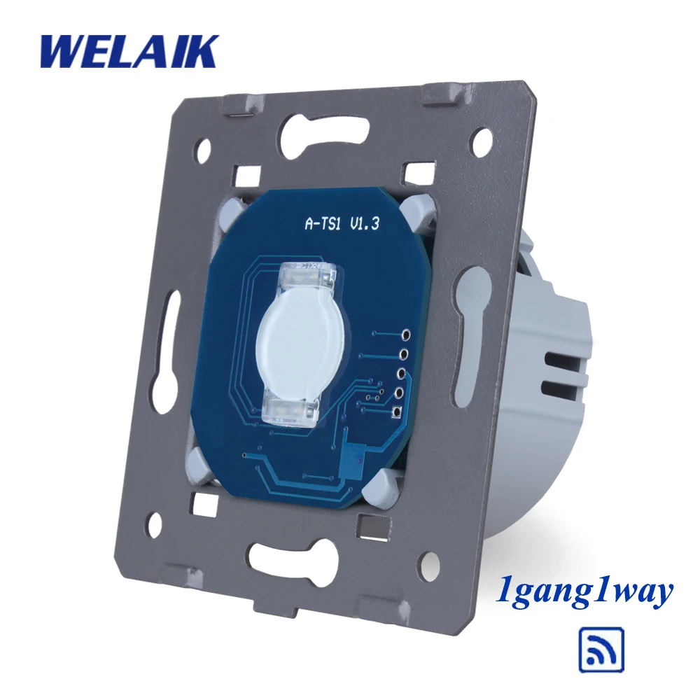 

WELAIK-1 1Gang1Way Remote control RF Crystal Glass Panel Wall Touch Switch DIY Parts European Standard Light Switch AC250V A913