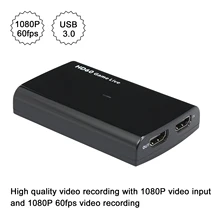 Ezcap266 1080P HD видео игра захват коробка для видео Поддержка 1080P видео вход и выход Микрофонный вход черный