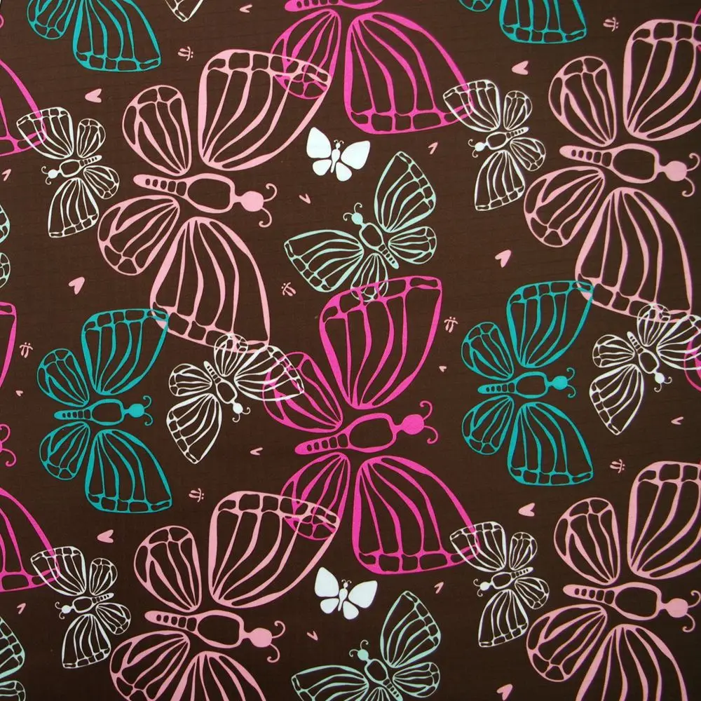 

1 yard Polyester/PVC coated Waterproof Fabric for bag, Butterfly (width=140cm)