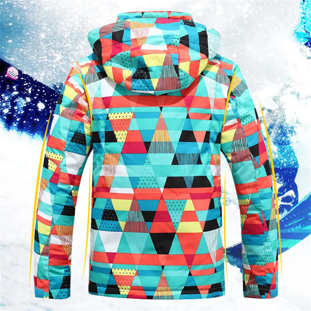 GSOU зимние лыжные куртки для девочек открытый детский сноуборд куртка зимняя теплая красочная зимняя куртка пальто