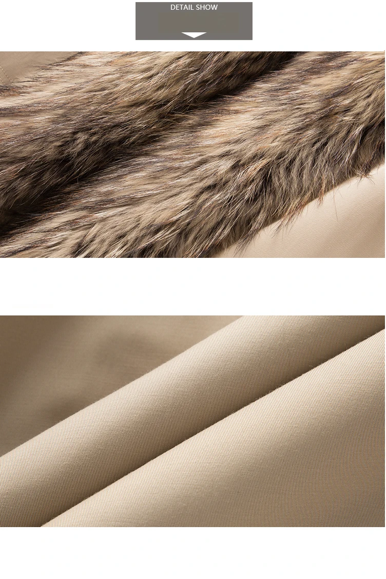 Fur Parkas Plus Size Real Raccoon Fur Collar Plocket Hooded Rabbit Fur Lining Coat Women Winter Casual Oversized Warm Outwear