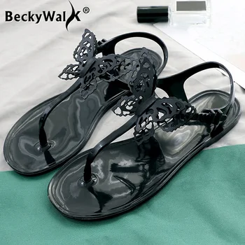 

Summer New Women Shoes Butterfly Flat Sandals Women Flip Flops Beach Sandals Slippers Simple Jelly Shoes Woman Sandalias WSH3543