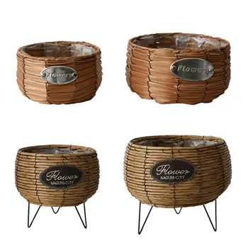 

Hand-woven Flower Basket Multi-functional Storage Decorative Flower Pot Craft Dried Flowers Display Room Decoration Newer