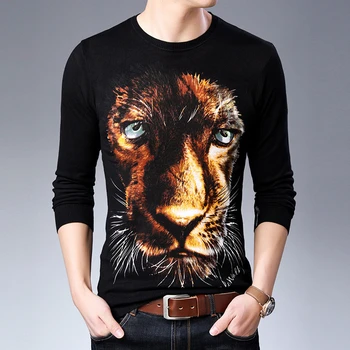 

Fashion Sweater Animal Print Pullover Men O Neck Male Sweater Knitted Pulover Masculinos Pull Homme Hiver Sueteres Hombre Cuello