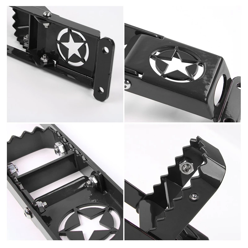 Дверная ножка металлический складной шарнир шаг педали для 2007- Jeep Wrangler Jk 2 двери/4 двери(1 упаковка, черный