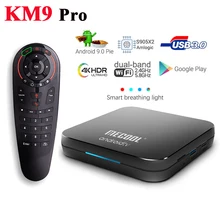 ТВ приставка 4k Android 9,0 MECOOL KM9 PRO A tv Amlogic S905X2 KM3 4 Гб DDR4 32 Гб 64 Гб двойной Wifi BT Google Youtube Netflix медиаплеер