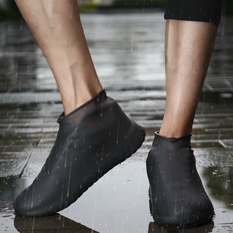 

JUNSRM waterproof reusable rain boots overshoes rubber non-slip rain boots shoes men and women shoes protectores de zapatos